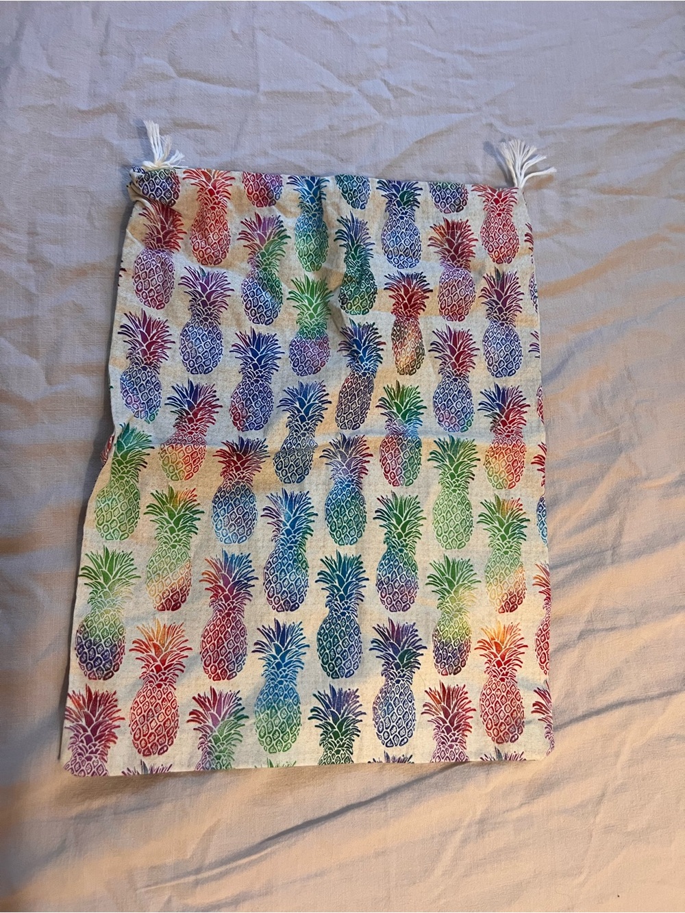 Colorful Pineapple Print Drawstring Bag